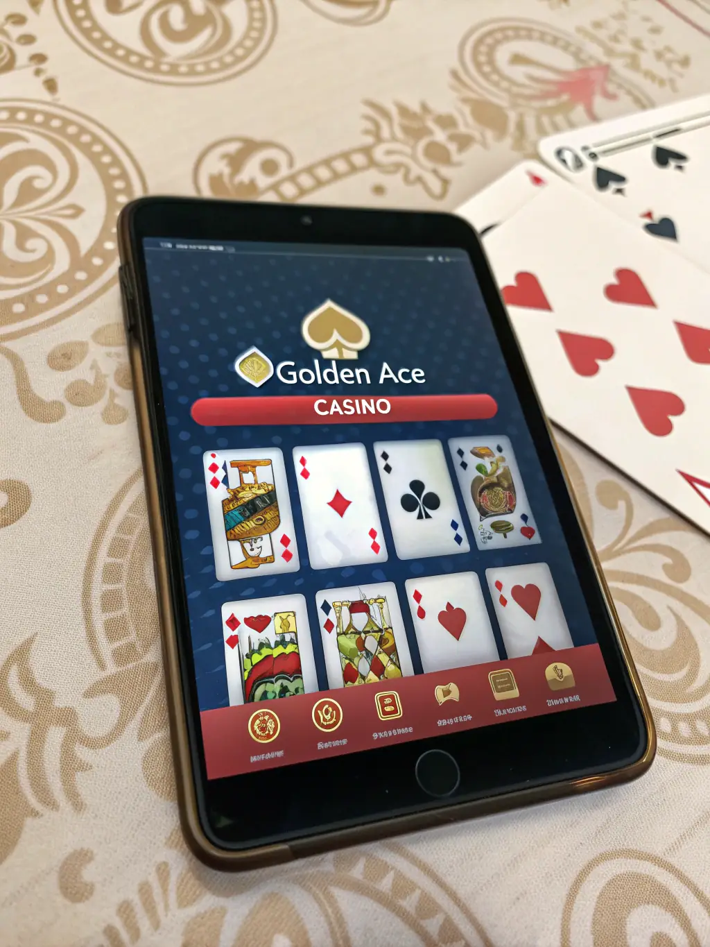 A tablet showcasing the PHMACAO app's intuitive and user-friendly interface, highlighting easy navigation and game selection.